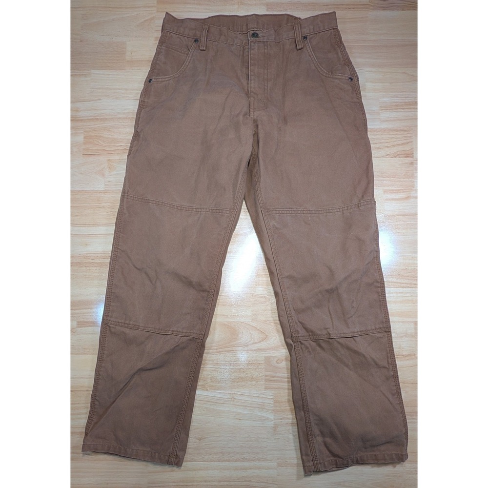 Key Mens Brown Double Knee Duck Canvas Carpenter Work Pants 34x30 453.28 Utility